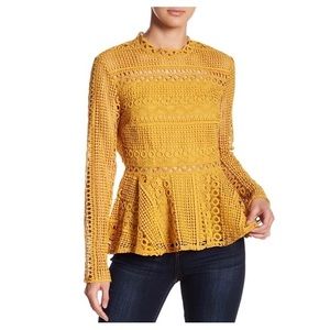 Endless Rose Crochet Lace Peplum Blouse